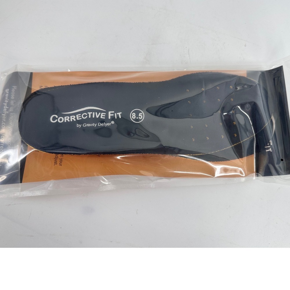 Gravity Defyer Corrective‎ Fit Orthotic Insoles Mens 8.5 Black Arch Support New